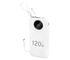 Dudao K13 biela / Powerbanka / 10000 mAh / integrovaný kábel