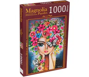 MAGNOLIA Puzzle Dievča s kvetinami / 1000 dielikov / 48 x 68 cm