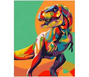 Norimpex Diamantové maľovanie Tyrannosaurus vo farbách / 30x40 cm