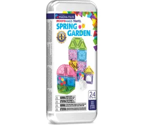 MAGNA-TILES Magnetická stavebnica microMAGS Jarná záhrada / Cestovná súprava / 24 dielikov