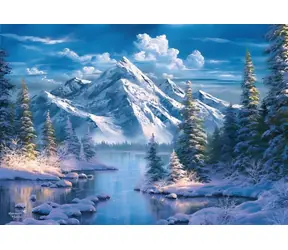 Norimpex Diamantové maľovanie Rieka v horskej doline / 30x40 cm