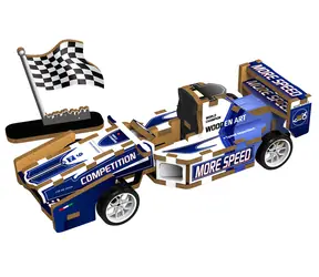 2KIDS TOYS 3D drevená skladačka Závodné formule / Na natiahnutie / 6+ rokov