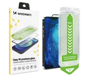 Wozinsky Premium Glass s inštalačným rámčekom čierna / Ochranné sklo / Apple iPhone 14 PLUS / 9H