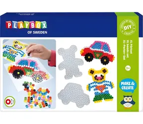 PLAYBOX Zažehľovacie korálky Auto a medvedík XL / 600 ks / od 3 rokov
