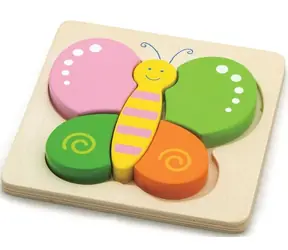 BABU Puzzle Motýlik / Drevené vkladacie puzzle / 5 dielikov
