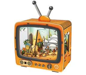 2KIDS TOYS 3D drevená skladačka Retro TV Pyramídy / 89 dielikov / od 12 rokov / LED osvetlenie
