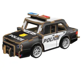 2KIDS TOYS 3D drevená skladačka Policajné auto / od 6 rokov / na natiahnutie / drevo