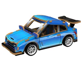 2KIDS TOYS 3D drevená skladačka Športové auto modrá / Drevo / od 6 rokov