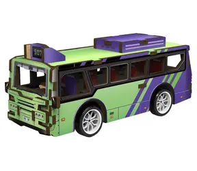 2KIDS TOYS 3D drevená skladačka Autobus / Na natiahnutie / 6+ rokov