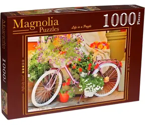 MAGNOLIA Puzzle Bicykel s kvetinami / 1000 dielikov / 68 x 48 cm