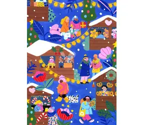 PIECES & PEACE Puzzle Vianočný trh / 500 dielikov / 34,2 x 47,8 cm