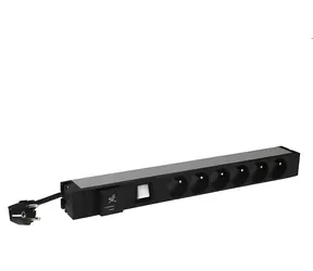 Legrand PDU 6x 230V s prepäťovou ochranou / Rozvodný panel / 1U / 16 A / 3700 W / kábel 3 m