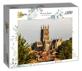 GRAFIKA Puzzle Katedrála vo Worcestri - pohľad z parku Kráľovskej pevnosti / 1500 dielikov