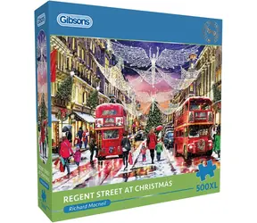 GIBSONS Puzzle Vianočné Regent Street XL / 500 dielikov / 68 × 49 cm