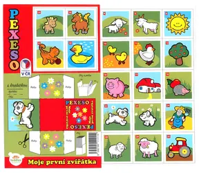 TEDDIES Pexeso Moje prvé zvieratká / Vystrihovacie Pexeso / 32 kartičiek / 43x43 mm