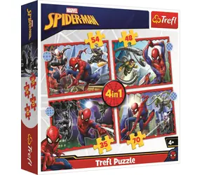 Trefl Puzzle Hrdinný Spiderman 4v1/35, 48, 54, 70 dielikov