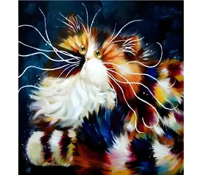 Norimpex Diamantové maľovanie Nadýchaná mačka / 30x40 cm