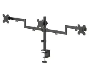 HAMA stolný držiak pre 3 monitory čierna / Stolný držiak pre monitor / do 27" / nosnosť 7 kg / VESA 75-100 mm / 2 ramená