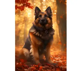 Norimpex Diamantové maľovanie Nemecký ovčiak v lese / 30x40 cm