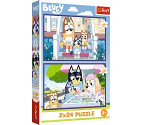 Trefl Puzzle Bluey: Zábavná Bluey / 2x24 dielikov / 27,5 x 18 cm / vek 3+