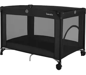 Lionelo Postieľka cestovná Amelie Black Carbon / Skladacia / bočný vstup na zips / sieťové steny