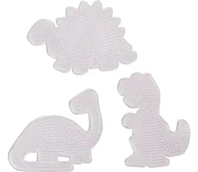 PLAYBOX Zažehľovacie korálky - podložky Dino / O 5 mm / priehľadné