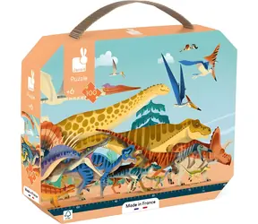 JANOD Panoramatické puzzle v kufríku Dinosaury