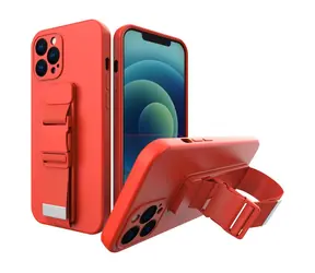 Hurtel Rope gélové púzdro s retiazkou pre XIAOMI POCO X3 NFC červená / Púzdro / TPU gél / Retiazka na zápästie