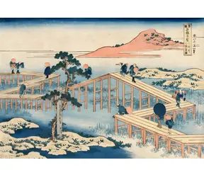 GRAFIKA Puzzle Staroveký obrázok osemdielneho mosta v provincii Mikawa / 1000 dielikov / 69 × 47,8 cm
