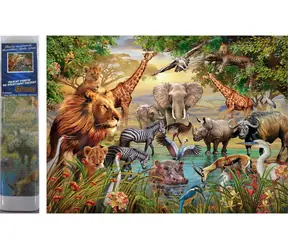 Norimpex Diamantové maľovanie Safari pri rieke / 30x40 cm