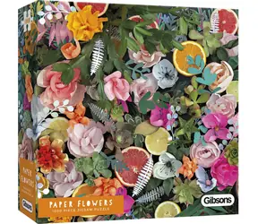 GIBSONS Puzzle Papierové kvety / 1000 dielikov / 68 × 49 cm