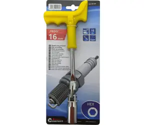 Compass Kľúč na sviečky ERGO 16 mm / Nástrčný kľúč / kĺbová redukcia / ergonomická rukoväť