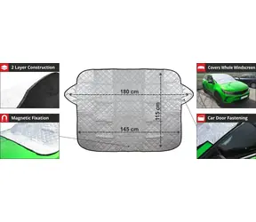 Compass Clona ICY / Clona na čelné sklo / proti námraze a slnku / 145 x 115 cm / upevnenie za dvere