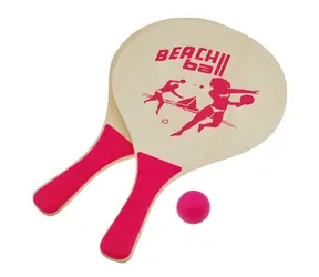 Sportteam Plážový tenis set ružový / 2x raketa / loptička / MDF / 38 x 24 cm