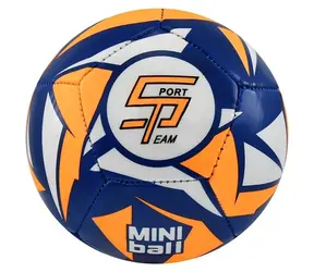 Sportteam Miniball S2 modro-neónovo oranžová / Futbalová lopta / Veľ. 1 / 12 panelov / Dvojvrstvový