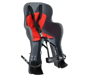 RULYT Predná cyklosedačka CALIFORNIA šedo-červená / Nosnosť 15 kg / 9 mesiacov - 4 roky / rúrka 21-34 mm