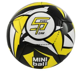 Sportteam Futbalová lopta miniball čierno-neónovo žltá / Lopta / veľ. 1 / 12 panelov / dvojvrstvová / 120-140 g
