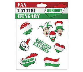 Sportteam Tetovacie obtlačky Maďarsko / Tetovacie obtlačky / fanúšikovský doplnok / 100% ekologické