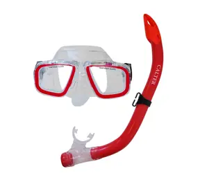 CALTER Potápačský set JUNIOR S9301+M229 červená / Šnorchel a maska / PVC