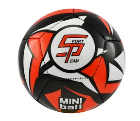 Sportteam Futbalová lopta miniball S2 čierno-červená / Lopta / veľ. 1 / 12 panelov / dvojvrstvová / 120-140 g