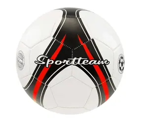 Sportteam Futbalová lopta S2 čierno-červená / Lopta / Veľ. 5 / PVC trojvrstvový