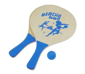 Sportteam Plážový tenis set modrý / 2× raketa / loptička / MDF