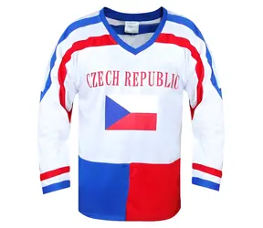 Sportteam Hokejový dres ČR 7 biely, veľ. XL / Hokejový dres / 100% polyester