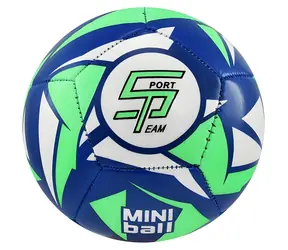 Sportteam Futbalová lopta miniball S2 modro-neónovo zelená / Lopta / veľ. 1 / 12 panelov / dvojvrstvová / 120-140 g