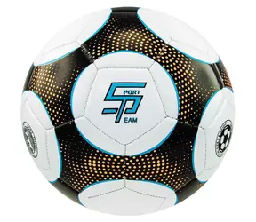 Sportteam Futbalová lopta S2 čierno-oranžová / Veľ. 5 / PVC trojvrstvový / Strojovo šitý