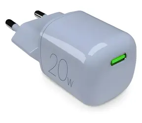 Puro MiniPro svetlo modrá / Cestovný adaptér / GaN / USB-C / 20 W