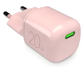 Puro MiniPro ružová / Cestovný adaptér / GaN / USB-C / 20 W