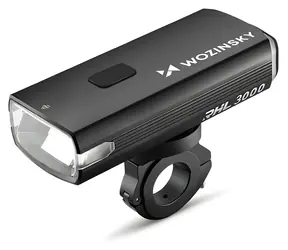 Wozinsky predné svetlo na bicykel čierna / Cyklistické svetlo / 3000 lm / USB-C nabíjací kábel
