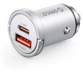 Orico MiniRing Pre strieborná / Nabíjačka do auta / 45 W / USB-C + USB-A