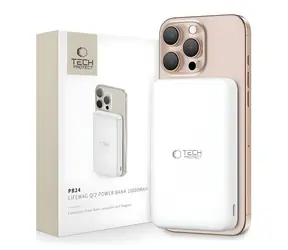 Tech-Protect LifeMag PB24 biela / Powerbanka / MagSafe Qi2 / 10000 mAh / bezdrôtové nabíjanie